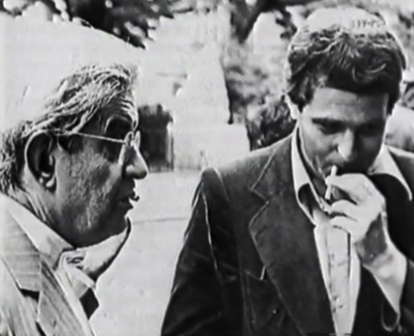 Philippe Sollers et Jacques Lacan, Paris, 1975, après un séminaire sur James Joyce